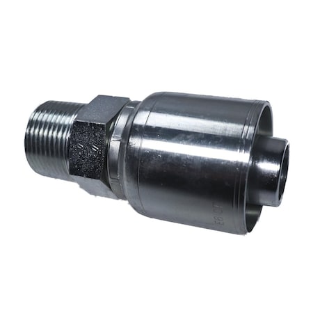 Intertraco Hydraulic Crimp Hose Fitting - SAE 37 Degree JICM - Rigid - 3/8 ID, 9/16-18 Thread 472143